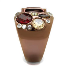 Load image into Gallery viewer, Womens Coffee Brown Ring Anillo Cafe Para Mujer 316L Stainless Steel with AAA Grade CZ in Ruby Annunziata - Jewelry Store by Erik Rayo

