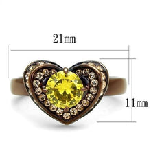 Load image into Gallery viewer, Womens Coffee Brown Ring Anillo Cafe Para Mujer 316L Stainless Steel with AAA Grade CZ in Topaz Faenza - ErikRayo.com
