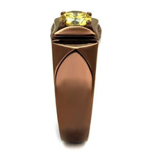 Load image into Gallery viewer, Womens Coffee Brown Ring Anillo Cafe Para Mujer 316L Stainless Steel with AAA Grade CZ in Topaz Lugo - Jewelry Store by Erik Rayo
