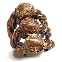 Load image into Gallery viewer, Womens Coffee Brown Ring Anillo Cafe Para Mujer 316L Stainless Steel with Semi-Precious Oligoclase in Multi Color Sora - Jewelry Store by Erik Rayo
