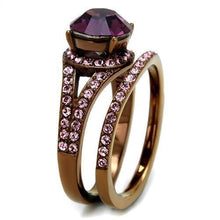 Load image into Gallery viewer, Womens Coffee Brown Ring Anillo Cafe Para Mujer 316L Stainless Steel with Top Grade Crystal in Amethyst Argeta - Jewelry Store by Erik Rayo
