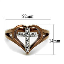 Load image into Gallery viewer, Womens Coffee Brown Ring Anillo Cafe Para Mujer 316L Stainless Steel with Top Grade Crystal in Clear Rimini - Jewelry Store by Erik Rayo
