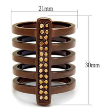 Load image into Gallery viewer, Womens Coffee Brown Ring Anillo Cafe Para Mujer 316L Stainless Steel with Top Grade Crystal in Light Coffee Aurunca - Jewelry Store by Erik Rayo

