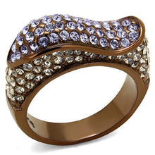 Load image into Gallery viewer, Womens Coffee Brown Ring Anillo Cafe Para Mujer 316L Stainless Steel with Top Grade Crystal in Multi Color Cento - Jewelry Store by Erik Rayo
