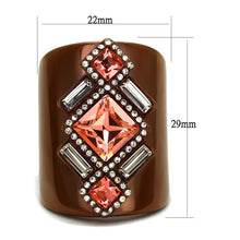 Load image into Gallery viewer, Womens Coffee Brown Ring Anillo Cafe Para Mujer 316L Stainless Steel with Top Grade Crystal in Rose Romagna - Jewelry Store by Erik Rayo
