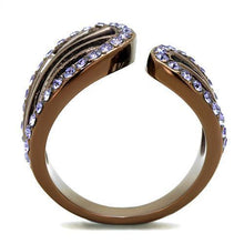 Load image into Gallery viewer, Womens Coffee Brown Ring Anillo Cafe Para Mujer 316L Stainless Steel with Top Grade Crystal in Tanzanite Cesena - Jewelry Store by Erik Rayo
