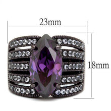 Load image into Gallery viewer, Womens Coffee Brown Ring Anillo Cafe Para Mujer Stainless Steel with AAA Grade CZ in Amethyst Vasto - Jewelry Store by Erik Rayo
