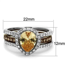 Load image into Gallery viewer, Coffee Brown Rings for Women Anillo Cafe Para Mujer Stainless Steel with AAA Grade CZ in Champagne Castel - Jewelry Store by Erik Rayo
