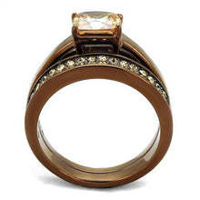 Load image into Gallery viewer, Womens Coffee Brown Ring Anillo Cafe Para Mujer Stainless Steel with AAA Grade CZ in Champagne Tirreni - Jewelry Store by Erik Rayo
