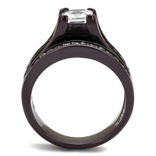 Load image into Gallery viewer, Womens Coffee Brown Ring Anillo Cafe Para Mujer Stainless Steel with AAA Grade CZ in Clear Abruzzi - Jewelry Store by Erik Rayo
