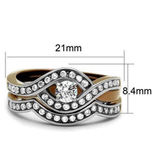 Load image into Gallery viewer, Womens Coffee Brown Ring Anillo Cafe Para Mujer Stainless Steel with AAA Grade CZ in Clear Anagi - Jewelry Store by Erik Rayo

