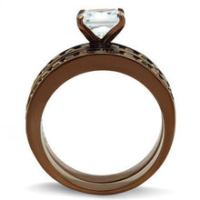 Load image into Gallery viewer, Womens Coffee Brown Ring Anillo Cafe Para Mujer Stainless Steel with AAA Grade CZ in Clear Aquino - Jewelry Store by Erik Rayo
