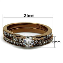 Load image into Gallery viewer, Womens Coffee Brown Ring Anillo Cafe Para Mujer Stainless Steel with AAA Grade CZ in Clear Ardea - Jewelry Store by Erik Rayo
