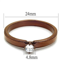 Load image into Gallery viewer, Womens Coffee Brown Ring Anillo Cafe Para Mujer Stainless Steel with AAA Grade CZ in Clear Avellino - Jewelry Store by Erik Rayo
