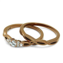 Load image into Gallery viewer, Womens Coffee Brown Ring Anillo Cafe Para Mujer Stainless Steel with AAA Grade CZ in Clear Cori - ErikRayo.com
