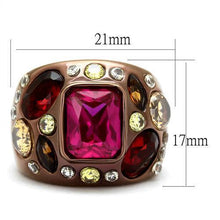 Load image into Gallery viewer, Womens Coffee Brown Ring Anillo Cafe Para Mujer Stainless Steel with AAA Grade CZ in Ruby Annunziata - Jewelry Store by Erik Rayo
