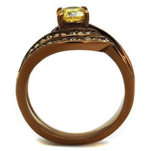 Load image into Gallery viewer, Coffee Brown Rings for Women Anillo Cafe Para Mujer Stainless Steel with AAA Grade CZ in Topaz Bolsena - Jewelry Store by Erik Rayo
