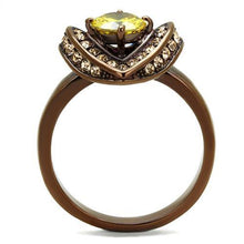 Load image into Gallery viewer, Womens Coffee Brown Ring Anillo Cafe Para Mujer Stainless Steel with AAA Grade CZ in Topaz Faenza - ErikRayo.com
