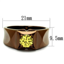 Load image into Gallery viewer, Womens Coffee Brown Ring Anillo Cafe Para Mujer Stainless Steel with AAA Grade CZ in Topaz Lugo - Jewelry Store by Erik Rayo

