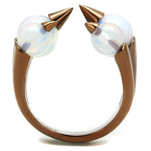 Load image into Gallery viewer, Coffee Brown Rings for Women Anillo Cafe Para Mujer Stainless Steel with Glass in White Rome - Jewelry Store by Erik Rayo
