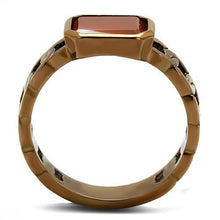 Load image into Gallery viewer, Womens Coffee Brown Ring Anillo Cafe Para Mujer Stainless Steel with Semi-Precious Agate in Siam Sora - ErikRayo.com
