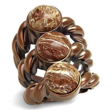 Load image into Gallery viewer, Womens Coffee Brown Ring Anillo Cafe Para Mujer Stainless Steel with Semi-Precious Oligoclase in Multi Color Sora - Jewelry Store by Erik Rayo
