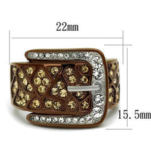 Load image into Gallery viewer, Coffee Brown Rings for Women Anillo Cafe Para Mujer Stainless Steel with Top Grade Crystal in Citrine Yellow Guastalla - Jewelry Store by Erik Rayo
