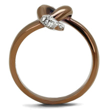 Load image into Gallery viewer, Womens Coffee Brown Ring Anillo Cafe Para Mujer Stainless Steel with Top Grade Crystal in Clear Marino - Jewelry Store by Erik Rayo
