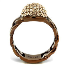 Load image into Gallery viewer, Coffee Brown Rings for Women Anillo Cafe Para Mujer Stainless Steel with Top Grade Crystal in Light Peach Formia - Jewelry Store by Erik Rayo
