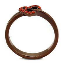 Load image into Gallery viewer, Womens Coffee Brown Ring Anillo Cafe Para Mujer Stainless Steel with Top Grade Crystal in Orange Nola - ErikRayo.com
