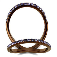 Load image into Gallery viewer, Coffee Brown Rings for Women Anillo Cafe Para Mujer Stainless Steel with Top Grade Crystal in Tanzanite Sarno - Jewelry Store by Erik Rayo
