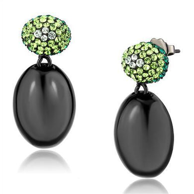 Womens Earrings Black Stainless Steel with Top Grade Crystal - Jewelry Store by Erik Rayo