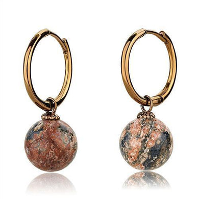 Womens Earrings Coffee Light Stainless Steel with SemiPrecious Leopard Stone in Multi Color - Jewelry Store by Erik Rayo