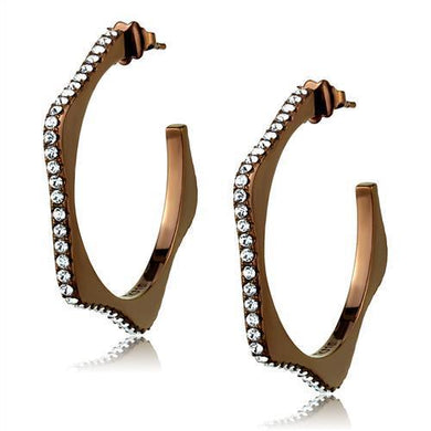 Womens Earrings Coffee Light Stainless Steel with Top Grade Crystal - Jewelry Store by Erik Rayo