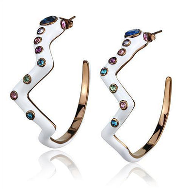 Womens Earrings Coffee Light Stainless Steel with Top Grade Crystal - Jewelry Store by Erik Rayo