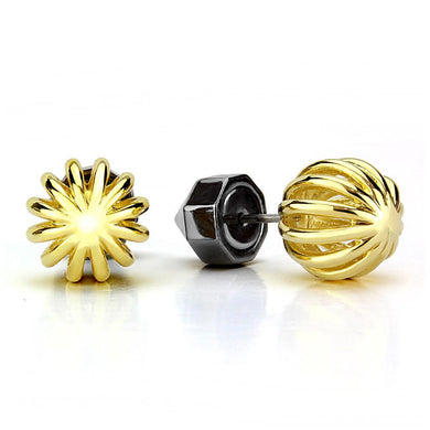 Womens Earrings Gold & Black (Ion Plating) Stainless Steel with No Stone - Jewelry Store by Erik Rayo