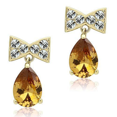 Womens Earrings Gold Stainless Steel with AAA Grade CZ - Jewelry Store by Erik Rayo