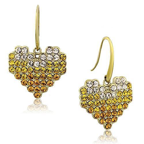 Womens Earrings Gold Stainless Steel with Top Grade Crystal - ErikRayo.com
