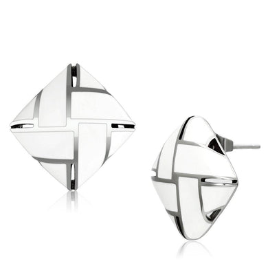 Womens Earrings High Polished Silver (No Plating) Stainless Steel with Epoxy - Jewelry Store by Erik Rayo