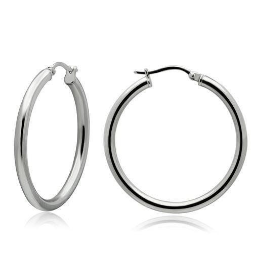 Womens Earrings High Polished Silver (No Plating) Stainless Steel with No Stone - Jewelry Store by Erik Rayo