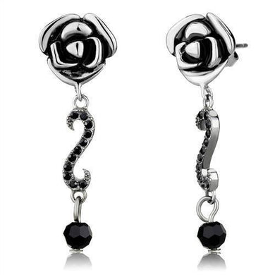 Womens Earrings High Polished Silver (No Plating) Stainless Steel with Top Grade Crystal - Jewelry Store by Erik Rayo