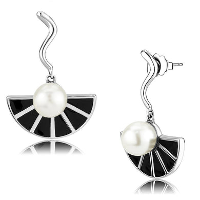 Womens Earrings No Plating Stainless Steel with Synthetic Pearl in White - Jewelry Store by Erik Rayo