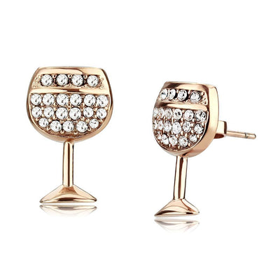 Womens Earrings Rose Gold Stainless Steel with Top Grade Crystal - Jewelry Store by Erik Rayo