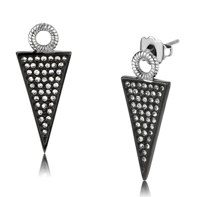 Womens Earrings Two Tone Black (Ion Plating) Stainless Steel with Top Grade Crystal - Jewelry Store by Erik Rayo