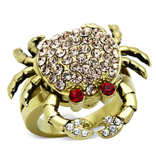 Load image into Gallery viewer, Womens Gold Crab Ring Stainless Steel Anillo Color Oro Para Mujer Ninas Acero Inoxidable with Top Grade Crystal in Multi Color Hadessah - Jewelry Store by Erik Rayo
