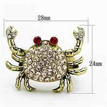 Load image into Gallery viewer, Womens Gold Crab Ring Stainless Steel Anillo Color Oro Para Mujer Ninas Acero Inoxidable with Top Grade Crystal in Multi Color Hadessah - Jewelry Store by Erik Rayo
