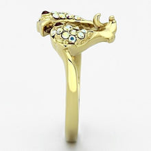 Load image into Gallery viewer, Womens Gold Dolphins Ring Stainless Steel Anillo Color Oro Para Mujer Ninas Acero Inoxidable with Top Grade Crystal in Multi Color Rhoda - Jewelry Store by Erik Rayo
