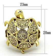 Load image into Gallery viewer, Womens Gold Great Turtle Ring Stainless Steel Anillo Color Oro Para Mujer Ninas Acero Inoxidable with Top Grade Crystal in Citrine Yellow Naamah - Jewelry Store by Erik Rayo
