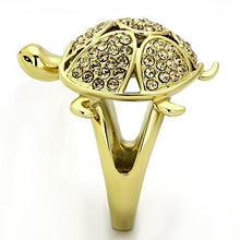 Load image into Gallery viewer, Womens Gold Great Turtle Ring Stainless Steel Anillo Color Oro Para Mujer Ninas Acero Inoxidable with Top Grade Crystal in Citrine Yellow Naamah - Jewelry Store by Erik Rayo
