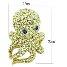 Load image into Gallery viewer, Womens Gold Octopus Ring Stainless Steel Anillo Color Oro Para Mujer Ninas Acero Inoxidable with Top Grade Crystal in Multi Color Ahlai - Jewelry Store by Erik Rayo
